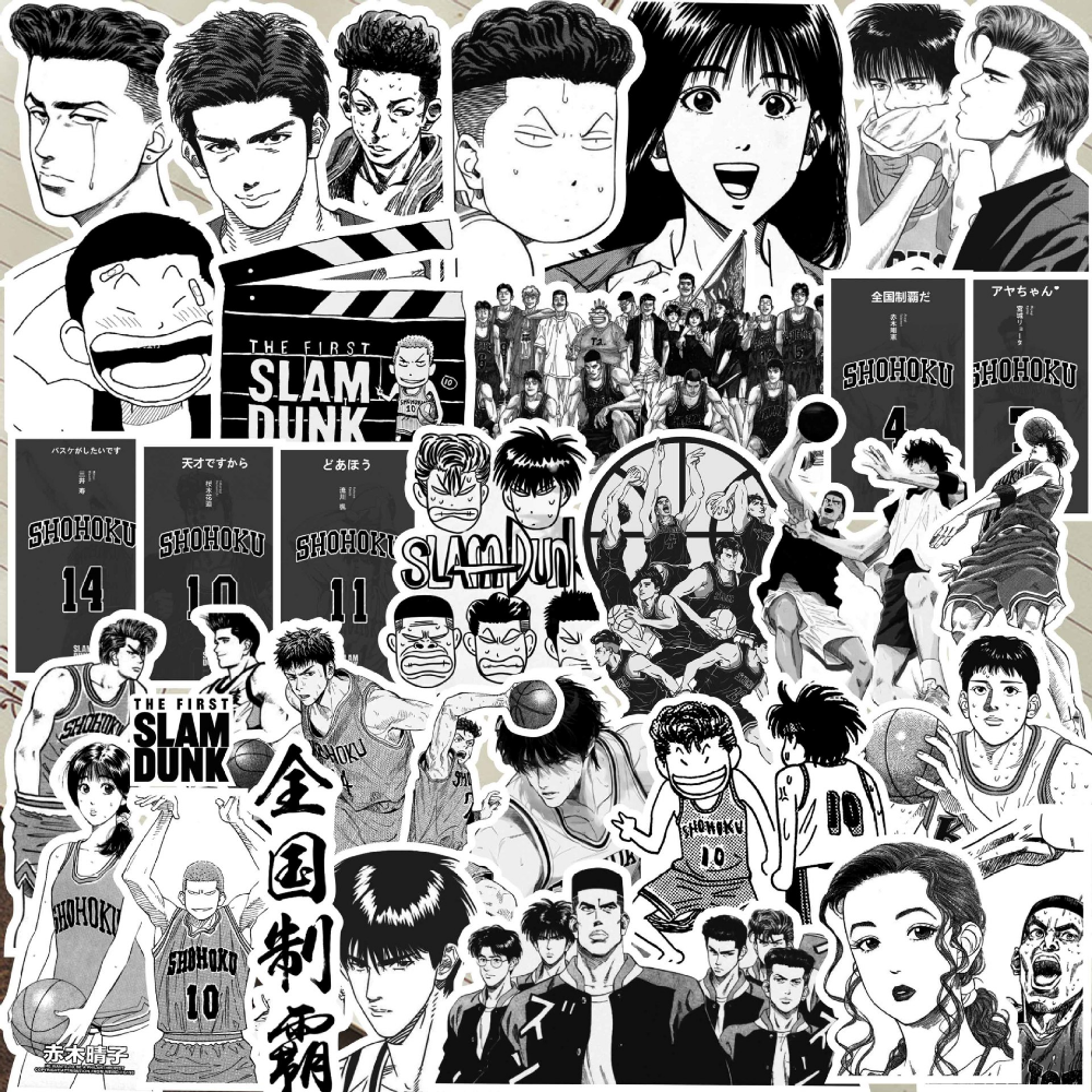 10 68Pcs Slam Dunk Anime Sticker Classic Manga Cool Sticker Bike Mobile Laptop Kids Toys Diy 1 - Slam Dunk Store