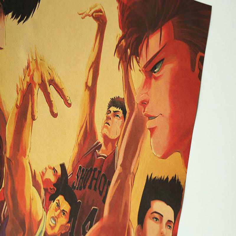 Anime SLAM DUNK Character collection kraft paper retro poster home decorative painting wall sticker decorative painting 3 - Slam Dunk Store
