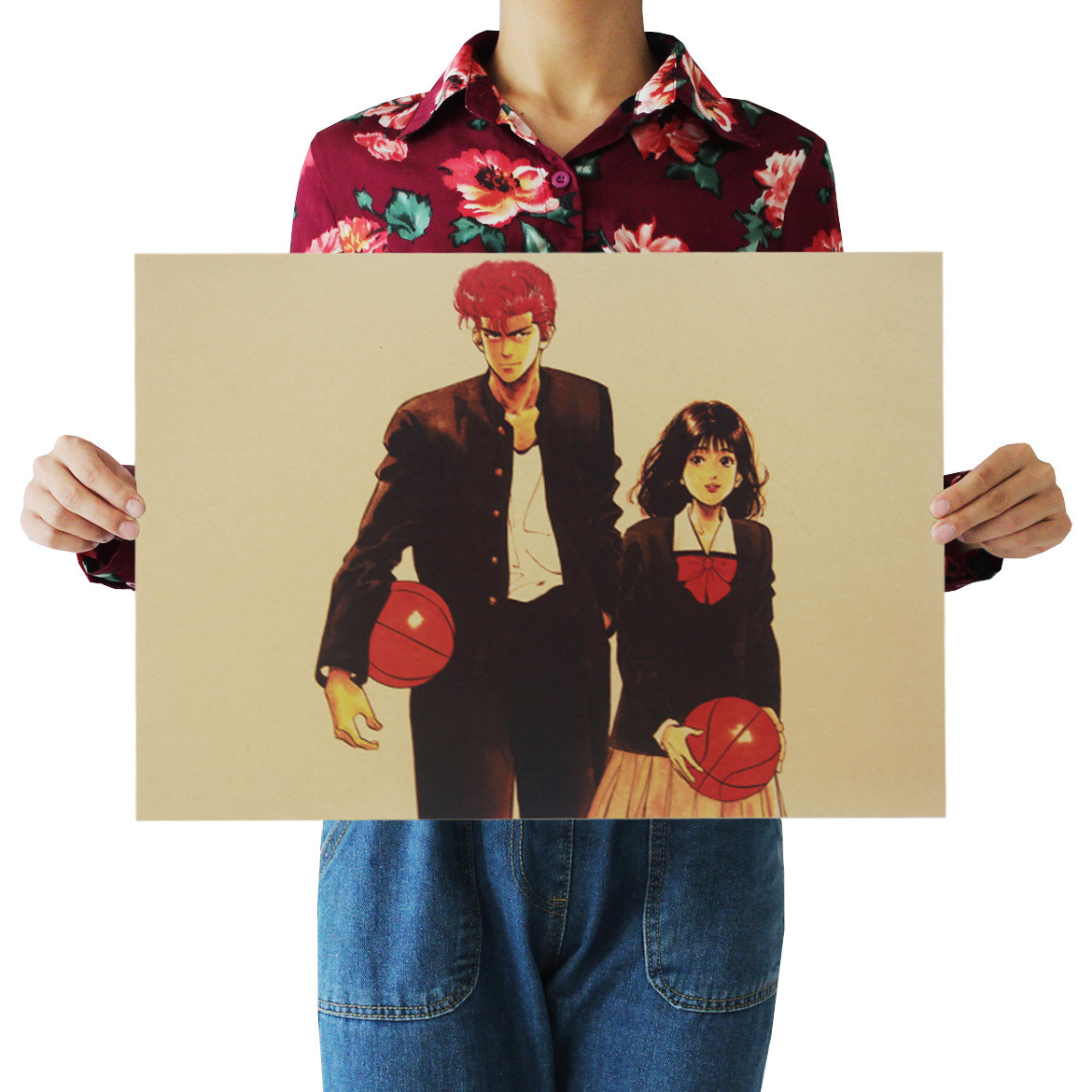 Anime SLAM DUNK Retro kraft paper poster home decoration painting wall sticker 50 - Slam Dunk Store