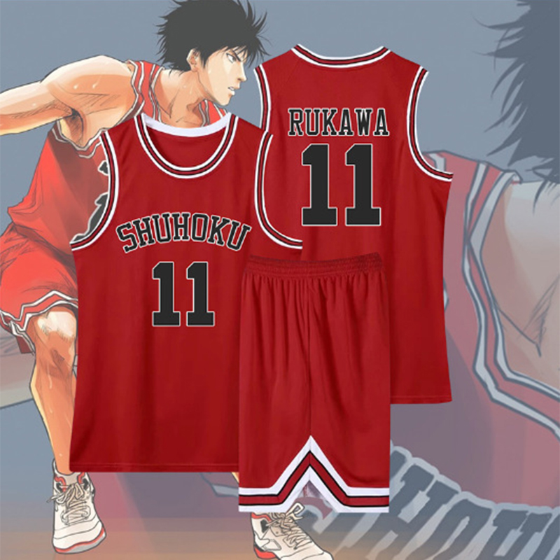 Anime Sakuragi Hanamichi Cosplay Slam Dunk Jersey Shohoku School Basketball Team Uniform Sportswear Kaede Rukawa Cosplay 1 - Slam Dunk Store