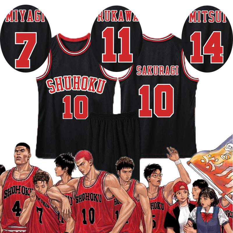 Anime Slam Dunk Cosplay Sakuragi Hanamichi Jersey Shohoku School Basketball Team Uniform Sportswear Kaede Rukawa Cosplay - Slam Dunk Store