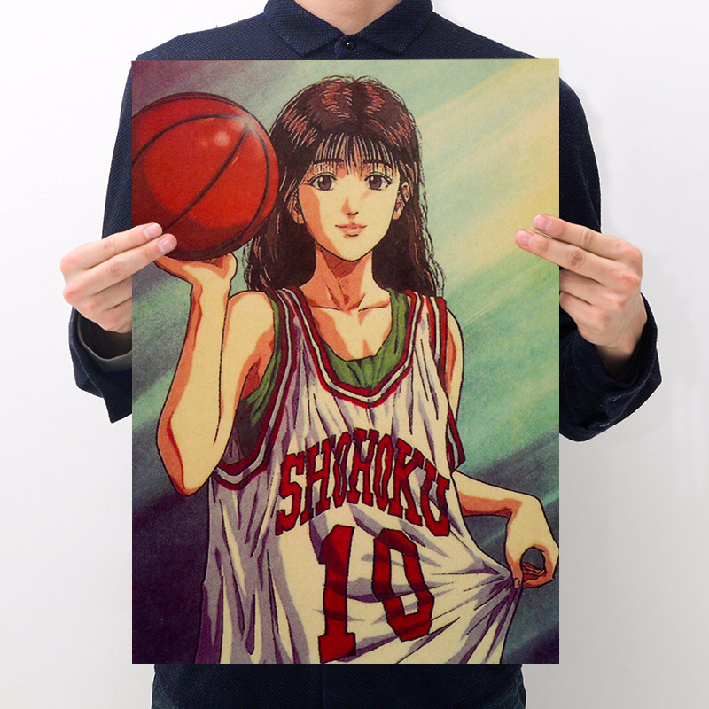 Anime Slam Dunk Retro Kraft Paper Poster Room Decoration Home Decoration Painting Wall Sticker Picture 1 - Slam Dunk Store