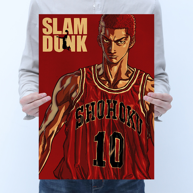 Anime Slam Dunk Retro Kraft Paper Poster Room Decoration Home Decoration Painting Wall Sticker Picture - Slam Dunk Store