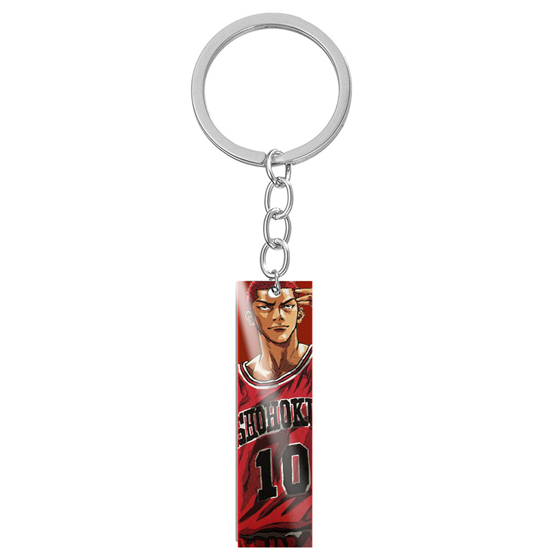 Cartoon SLAM DUNK Keychain Stainless Steel Pendant Anime Figure Painting Kaede Rukawa Sakuragi Hanamichi Keyring Key 4 - Slam Dunk Store