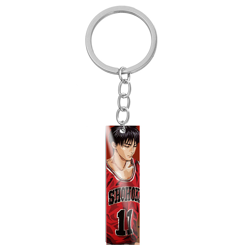 Cartoon SLAM DUNK Keychain Stainless Steel Pendant Anime Figure Painting Kaede Rukawa Sakuragi Hanamichi Keyring Key 5 - Slam Dunk Store