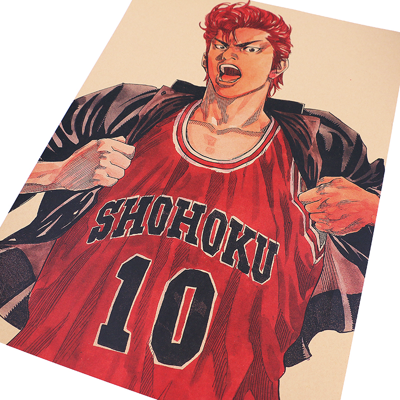 DLKKLB Classic Anime Movie SLAM DUNK Poster Vintage Basketball Home Decoration Painting Kraft Paper 51x36cm Art 1 - Slam Dunk Store