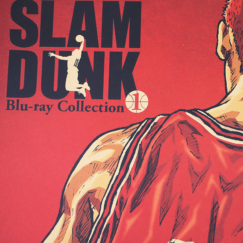DLKKLB Comic Slam Dunk Basketball Vintage Kraft Paper Room Decor Retro Poster Home Decorative Painting 51x36cm 2 - Slam Dunk Store