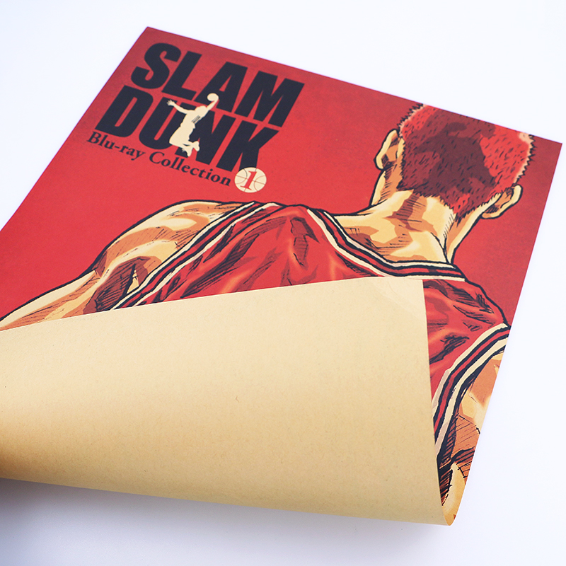 DLKKLB Comic Slam Dunk Basketball Vintage Kraft Paper Room Decor Retro Poster Home Decorative Painting 51x36cm 4 - Slam Dunk Store