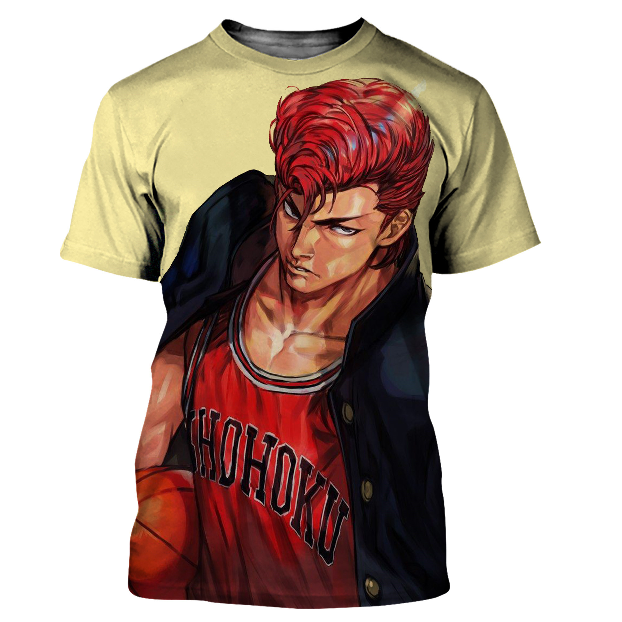 Anime Slam Dunk Printed Summer Men s Round Neck T Shirts Casual Short Sleeve Oversized Pullover - Slam Dunk Store