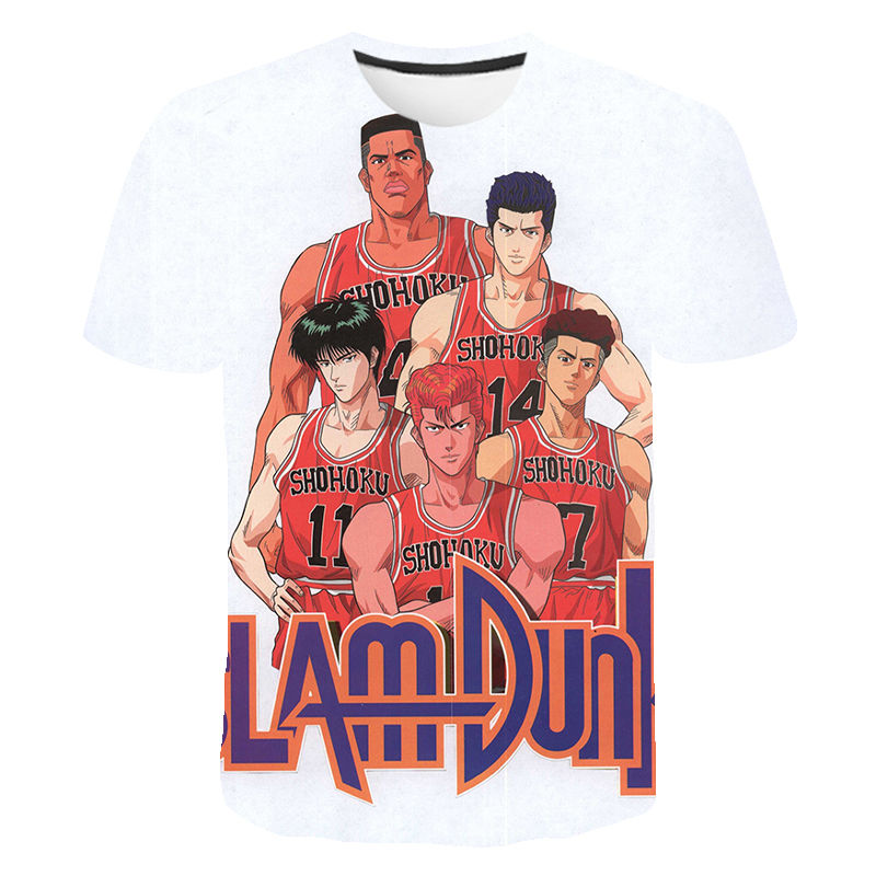 Hot Sale Anime Slam Dunk 3D Graphic T shirt Summer Fashion Casual Harajuku Short Sleeve Round - Slam Dunk Store