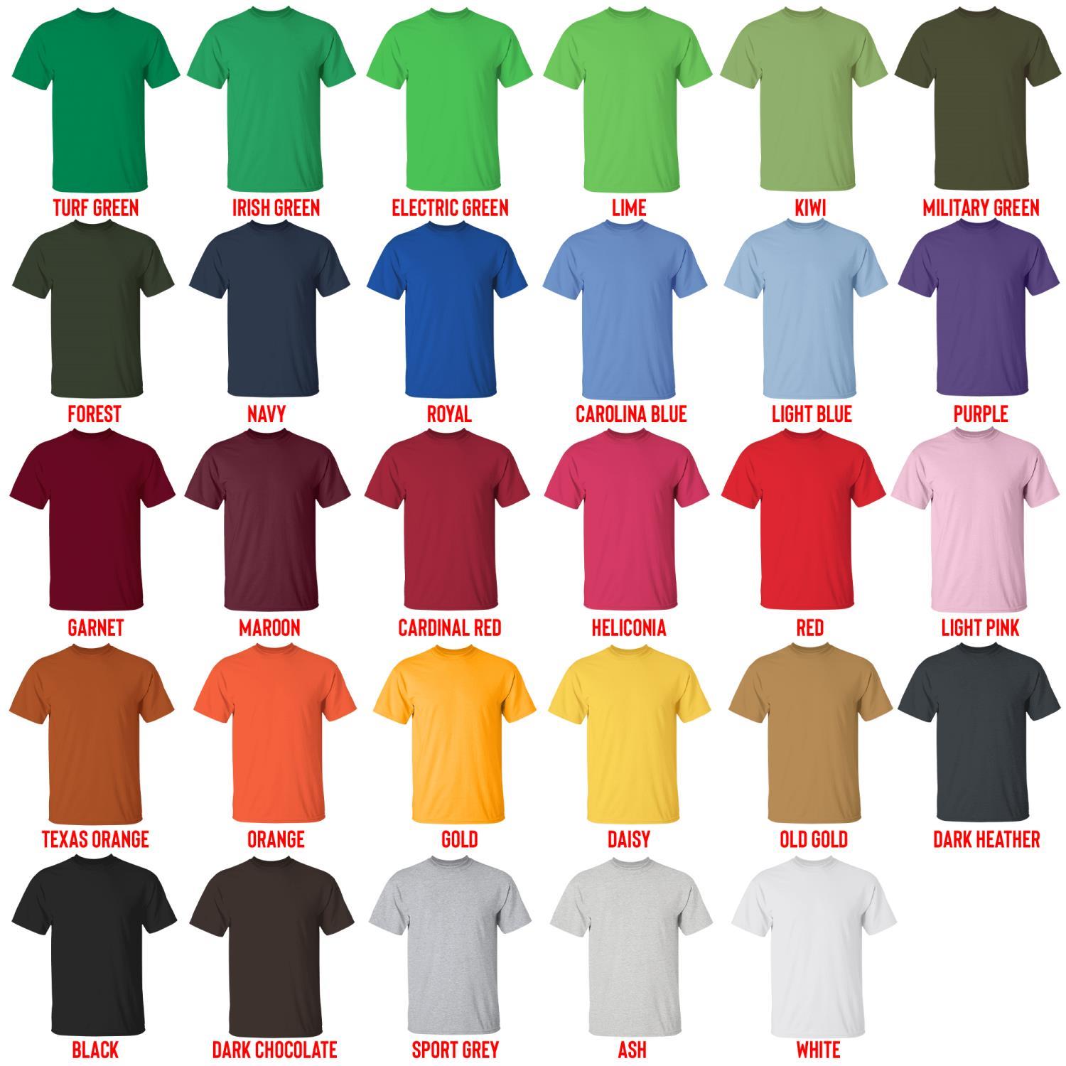 t shirt color chart - Slam Dunk Store