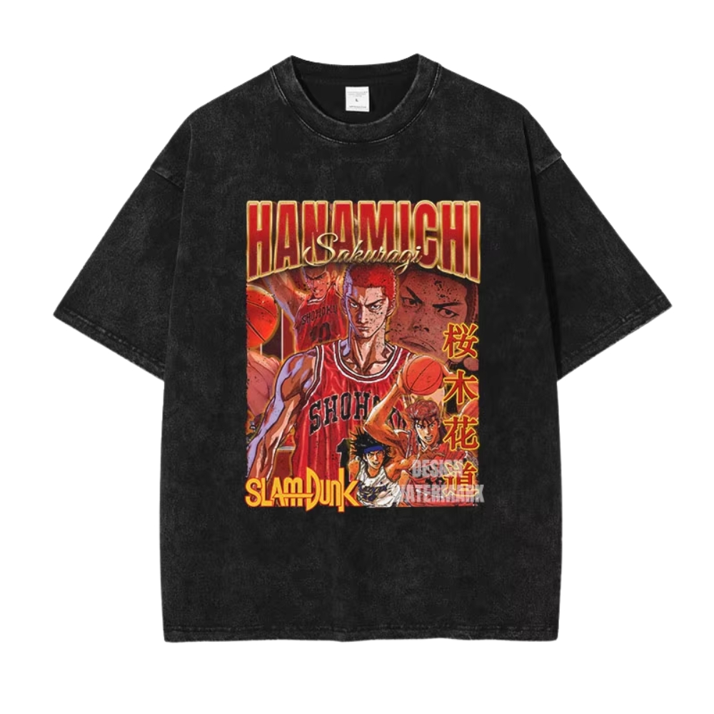 Slam20Dunk20Hanamichi20Sakuragi20Mineral20Wash20T Shirt - Slam Dunk Store